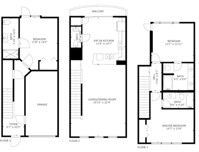 3 Bedrooms Cottage with balcony