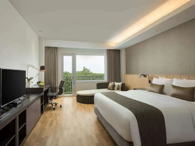 Twin Studio with balcony and with pool view