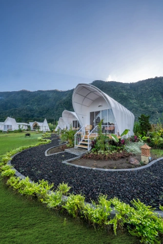 Tent with lake view