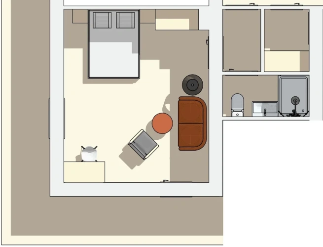 Standard Twin Family room with mountain view