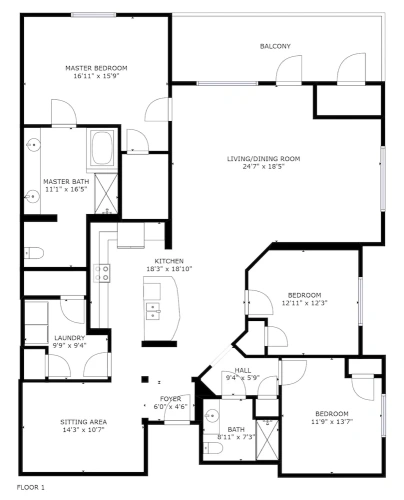 3 Bedrooms Apartment with balcony