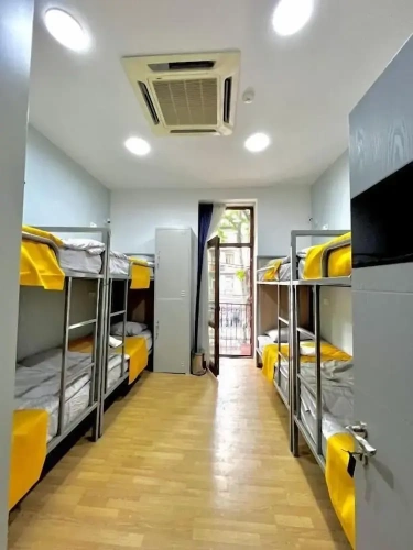 Bed in Dorm (male dorm) with balcony
