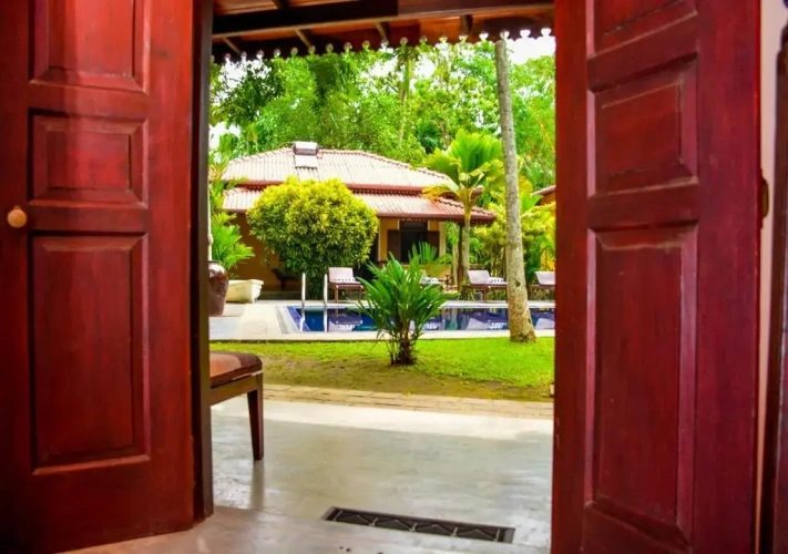 Villa with balcony and with garden view