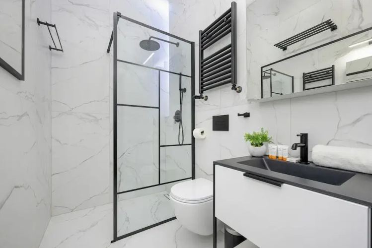 Grey and Red Apartment by Renters