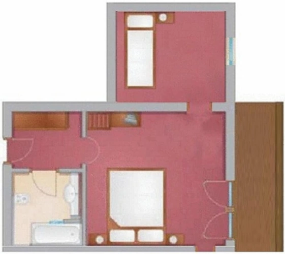 Comfort Quadruple Family room with balcony and with mountain view