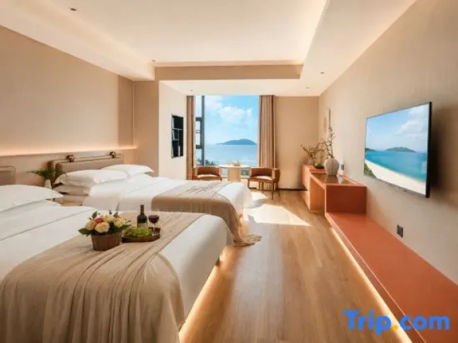 Bed in Dorm with sea view