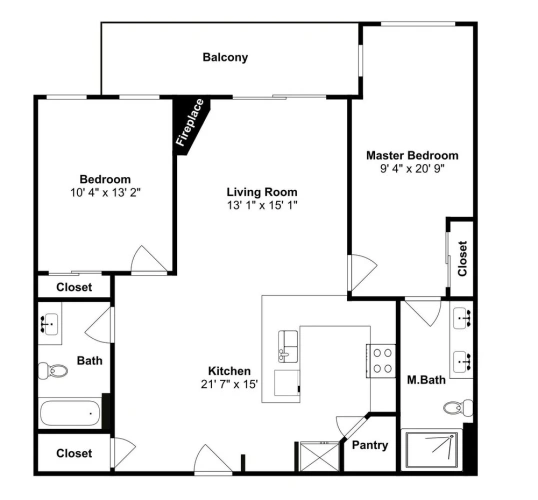 2 Bedrooms Superior Apartment with balcony and with mountain view