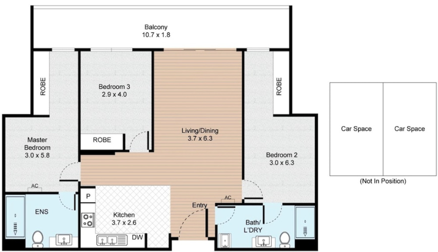 Newly Built 3 Bed Apartment With Onsite Parking
