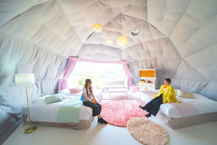 Tent with balcony