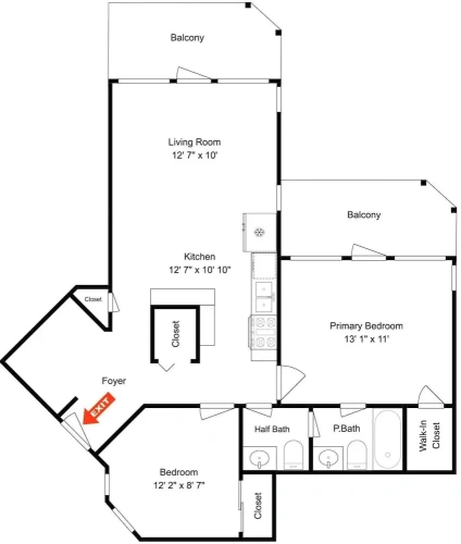 2 Bedrooms Standard room with balcony