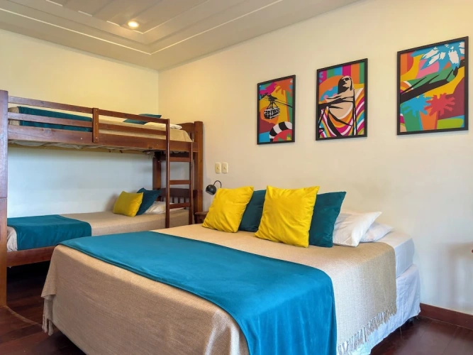 Standard Quadruple room with balcony and with sea view