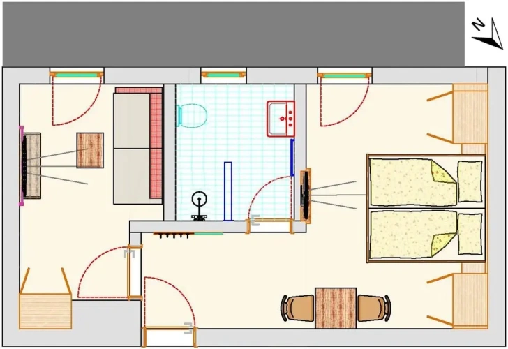 1 Bedroom Suite with balcony and with mountain view