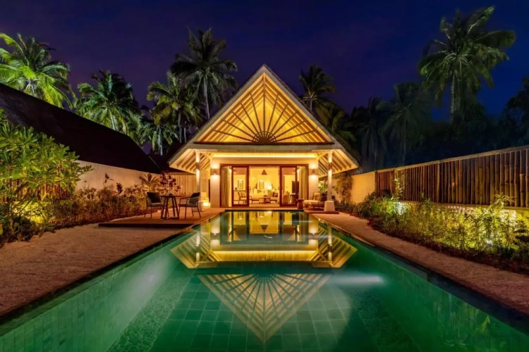 Villa with sunset view