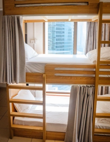 Bed in Dorm with sea view