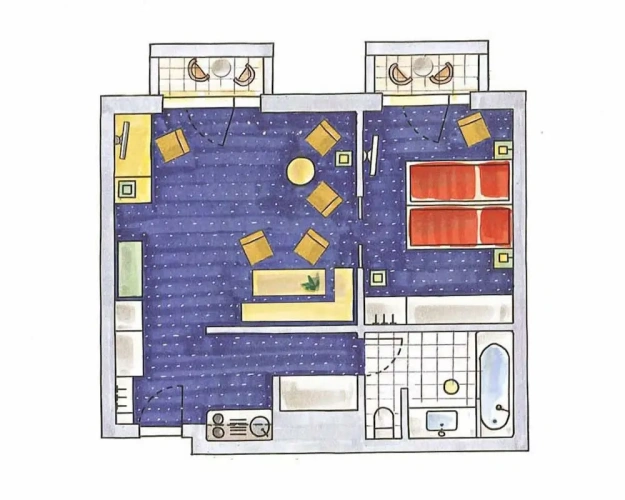 2 Bedrooms Single Apartment