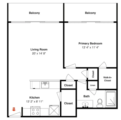 1 Bedroom Standard room with balcony