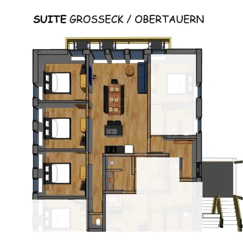 3 Bedrooms Suite with balcony and with mountain view