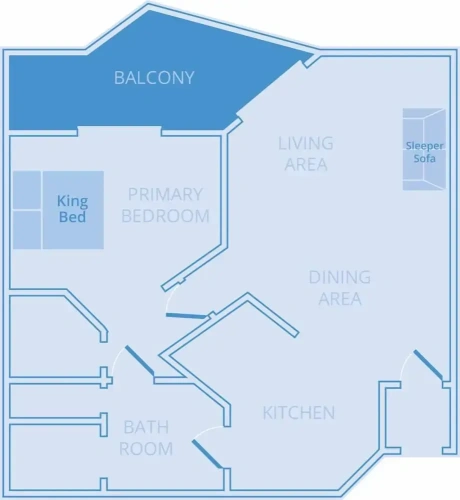 1 Bedroom Deluxe Suite with balcony