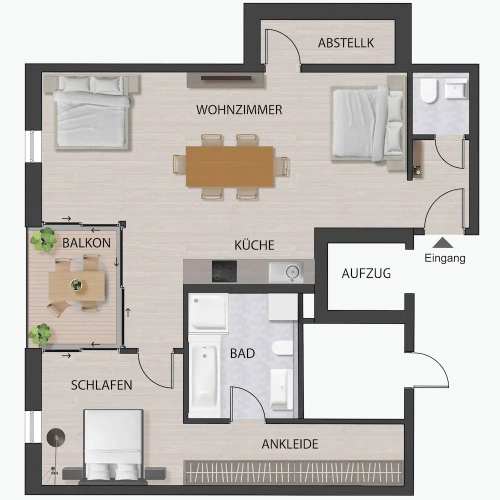 1 Bedroom Family Apartment with balcony