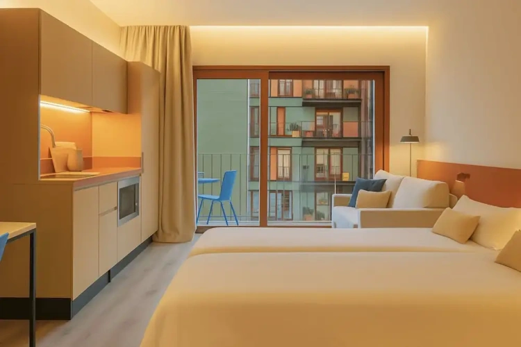 Comfort Twin Studio with balcony and with city view