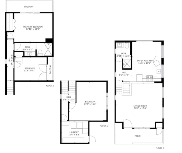 3 Bedrooms Cottage with balcony