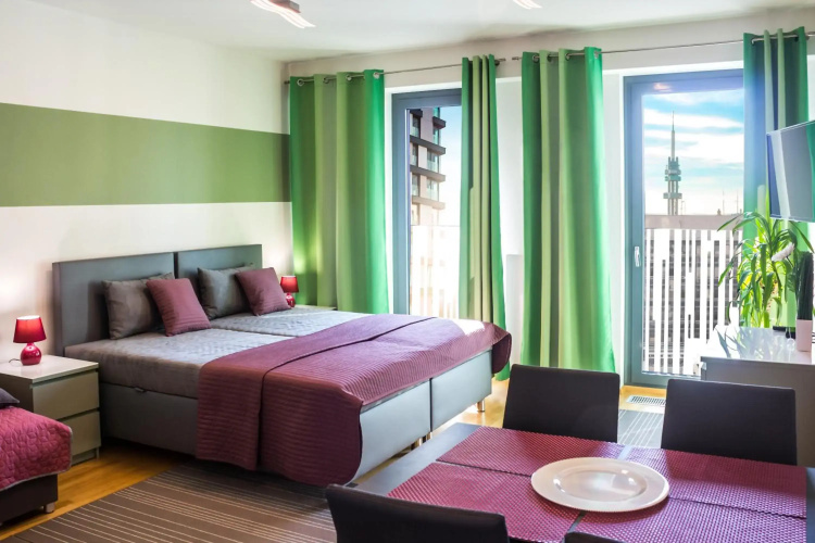 Prague apartment in residential tower · parking