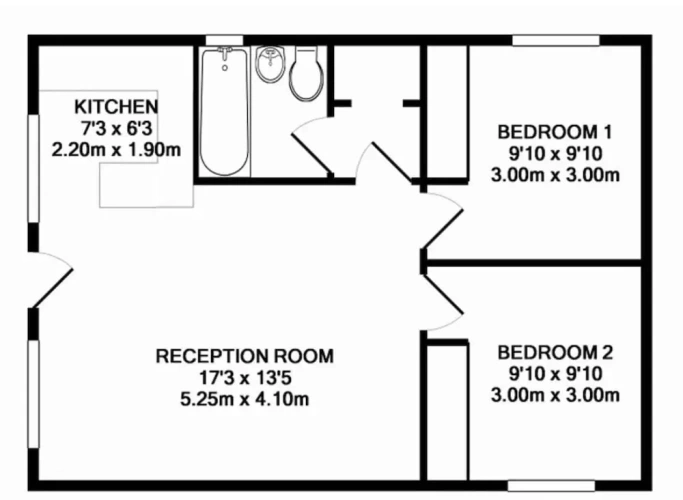 Chalet with balcony