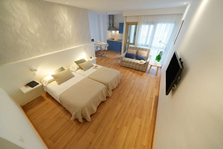1 Bedroom Apartment with balcony and with partial sea view
