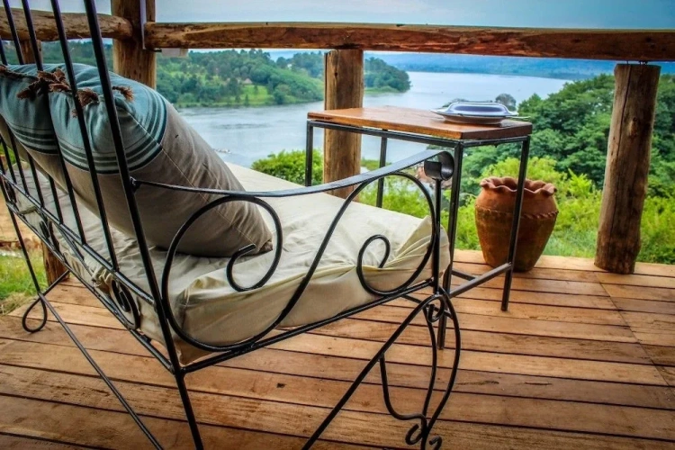 Tent with lake view