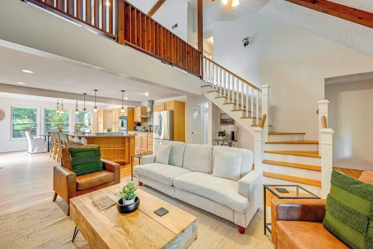 Porch, Yard & Creek Access: Spacious Sylva Home!