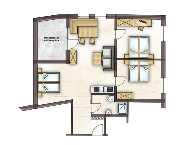 2 Bedrooms Apartment with mountain view