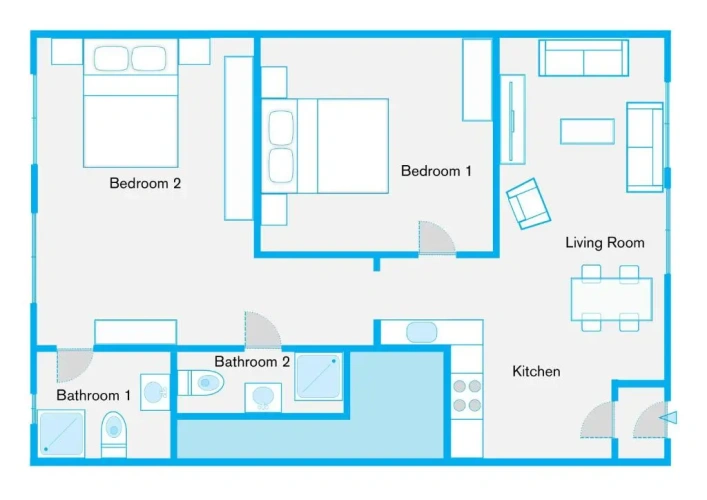 2 Bedrooms Apartment