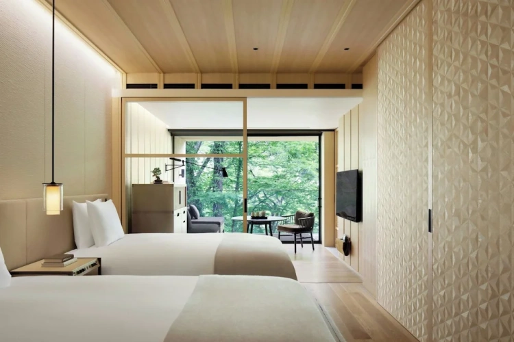 Twin room with balcony and with garden view