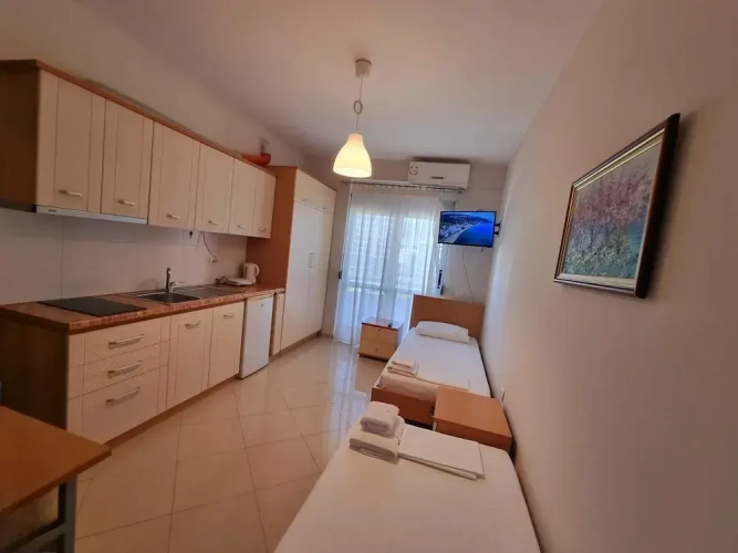 Economy Twin Studio with balcony and with partial sea view