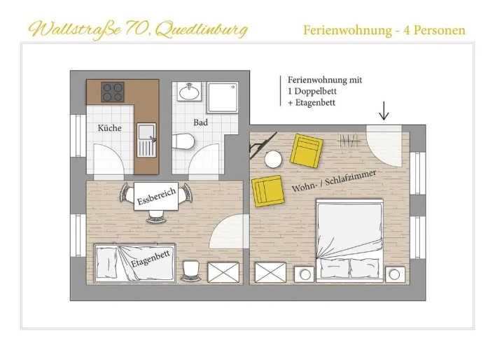 2 Bedrooms Double Apartment