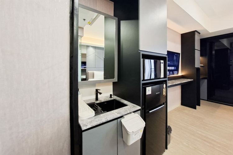 Modern Grey Studio For 2 Pax (No Kitchen) At Atria Residence Gading Serpong