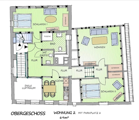 2 Bedrooms Apartment