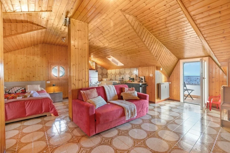 Family Attic Studio with balcony and with lake view