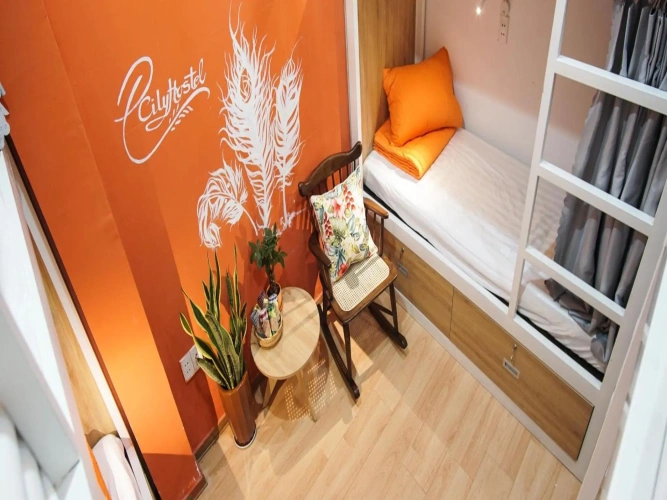 Bed in Dorm with balcony