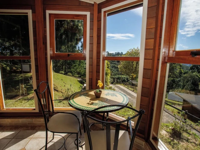 Chalet with balcony