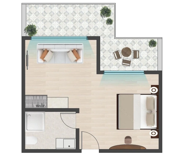 Comfort Triple room with balcony and with sea view