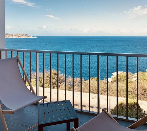 Standard Twin room with balcony and with sea view