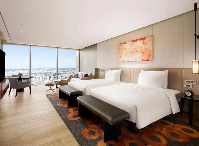 Twin room with city view