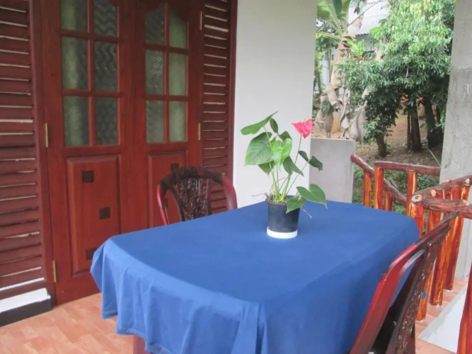Cottage with balcony and with view