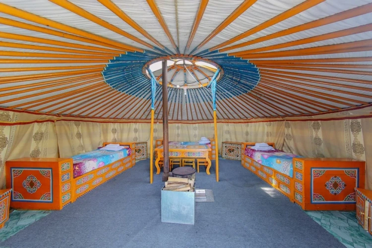 Tent with lake view
