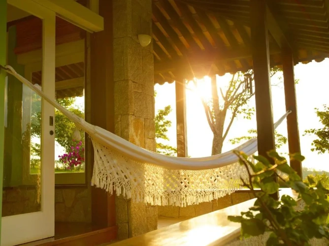 Villa with balcony and with garden view
