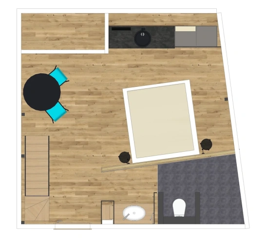 Standard Family Duplex room with balcony and with river view