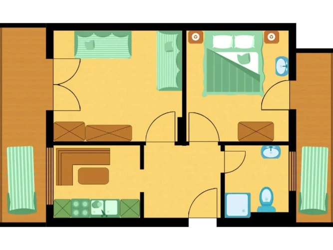 1 Bedroom Double Apartment