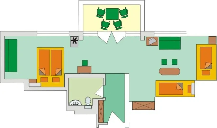 Standard Quadruple room with balcony