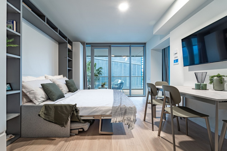 Modern Waterfront Studio Balcony&Parking